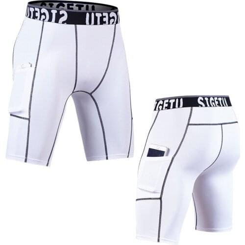 Men 2020Dry Fit Running Shorts Football Phone Pocket Design Fitness Sport Shorts Workout Short Leggings High Elastic GYM Shorts