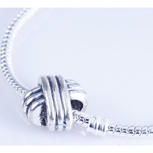 Wholesale 20pcs silver plated round beads Big Hole Beads Fit style European Bracelet hole 5mm