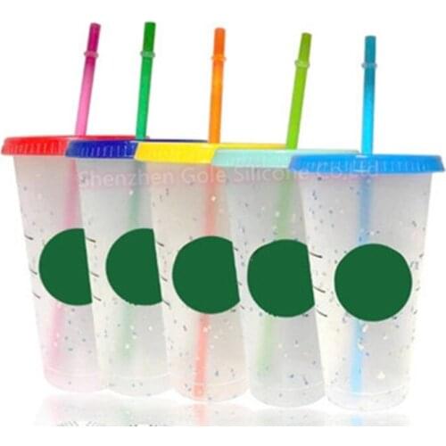 Wholesale for Dropshipper Friend 710ml/24oz Straw Cup With Logo With Lid Reusable Cups Plastic Tumbler Cold Coffee Mug