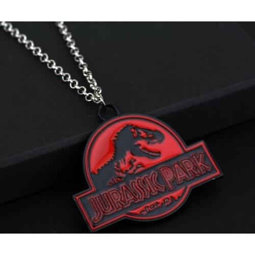 MQCHUN Jurassic Park Necklace Hot Moive Jurassic World Pendant Fashion link chain Necklaces Friendship Gift Jewelry