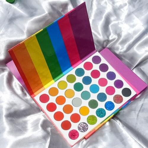 35 Colors Rainbow Eyeshadow Palette Pressed Pigmented Palette Waterproof Long Makeup Palette Eyes Glitter Private Label Cosmetic