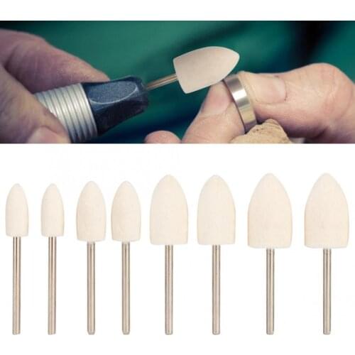 Professional 8pcs Conical Head Wool Polishing Wheel Grinding Head Polishing Tool Accessory Jewelry Making Tool for Jeweler a