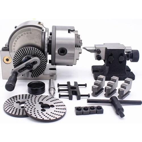 Dividing Head BS-0 5Inch 3 Jaw Chuck Dividing Head Set Precision Semi Universal Dividing Head for Milling Machine Rotary