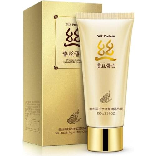 BIOAQUA Silk Protein Collagen Deep Cleaning Pore Blackhead Removal Acne Treatment Face Skin CareWhitening Moisturizing Cleanser