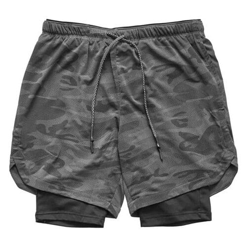 Sports Shorts Mens Quick Dry Breathable Large Size Boxing Fitness Trousers Fake Two-Piece Running Training