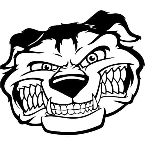 Car Sticker Angry Dog Cartoon Animal PVC Car Decoration Accessories Sticker Creative Waterproof Sunscreen Black/White,16cm*14cm