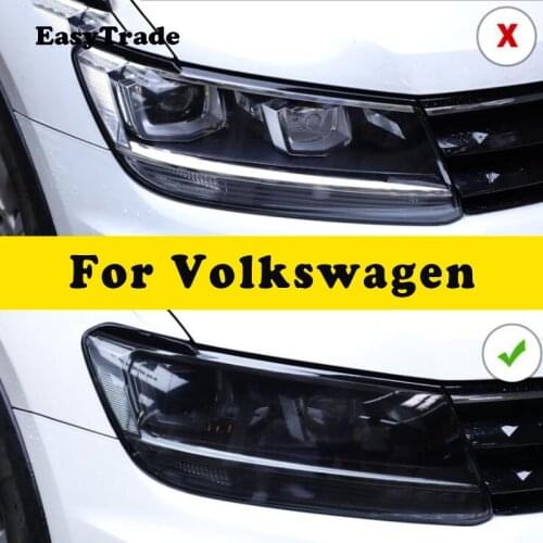 TPU Black Car Headlight Protective Film Anti-scratch Sticker For Volkswagen VW Tiguan Atlas Teramont Touareg T roc Accessories
