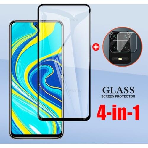 4-In-1 For Xiaomi Redmi Note 9 9S Pro Max Full Cover Tempered Glass For Redmi Note9 Note9S Camera Lens Screen Protector Glass