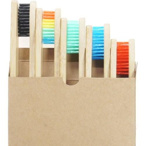 100PCS Portable Childrens Bamboo Toothbrushes ECO Friendly Wooden Toothbrushes Custom Laser Carved Logo