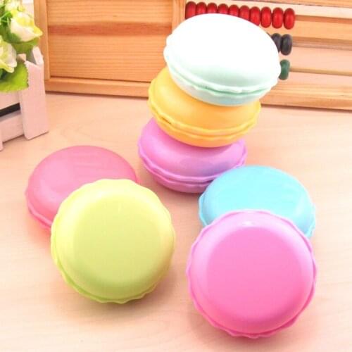 10pcs New arrival fashion sweet High quality Round macaron Contact lens case Pocket Size Storage Holder Partner box Color random