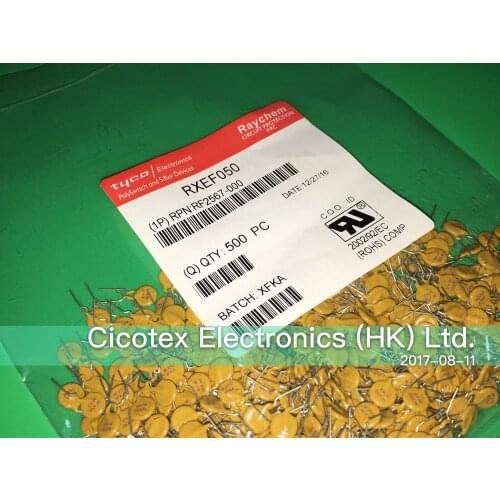 100pcs/lot RXEF050 DIP2 POLYSWITCH PTC RESET 0.5A 500MA