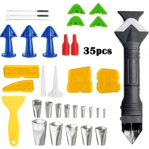 15/30/35 pcs set New 3 in 1 Silicone Sealant Remover Tool Kit Set Scraper Caulking Mould Removal Useful Tool For Home