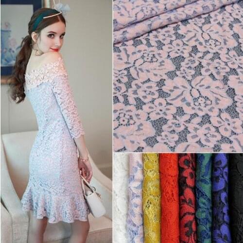 2Yards 1.5M Embroidery Eyelash Cotton Lace Fabric French Cord Lace Cloth Nigerian African Guipure Lace For Party Wedding Dress