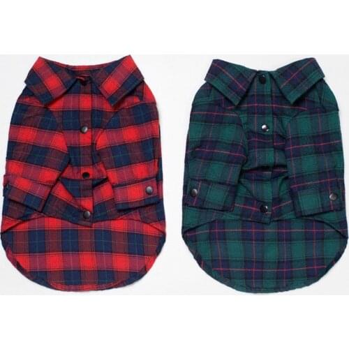 2018 All-match Shirt for Chihuahua Dog Clothes for Small Dogs French Bulldog Plaid Coat for Yorkshire Pet Petite Dog Costume XXL