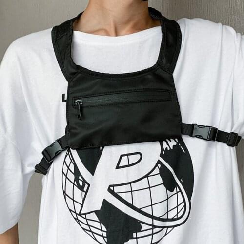 2020 Chest Bags For Men Canvas Tacticl Chest Rig Bag Hip-hop Waist Bag Male Fashion Streetwear Vest Bags Reflective Nylon Vest