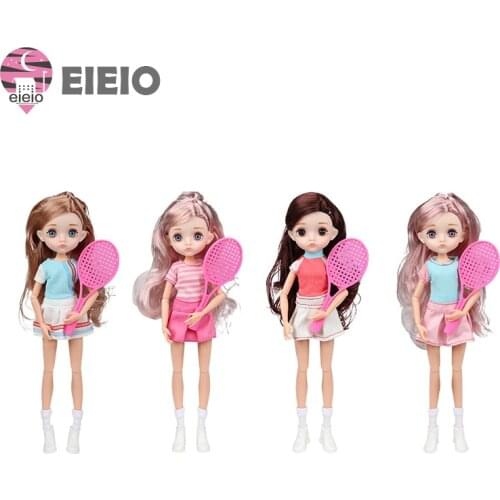 26cm Doll Little Girl Sport Style Dress 11 Jointed Dolls Princess Toys Fahion Dress Up Beauty Hair DIY ToyChildrens Day gift