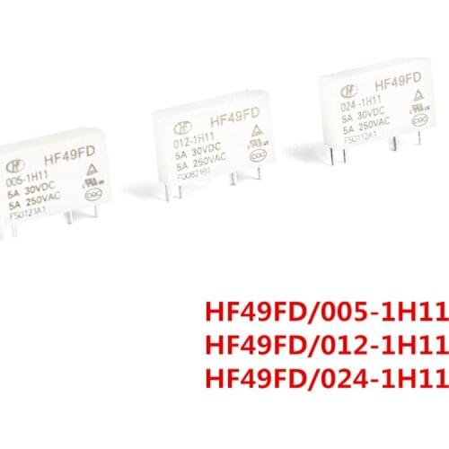 5V 12V Relay HF49FD-005-1H12 005-1H12 HF49FD DC5V 1H12 4PIN 5A Relay 5V Rele 12V 24V