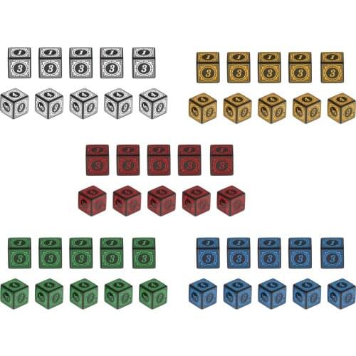 50Pieces Acrylic Dices Table Board Games Party Entertainment for Adults