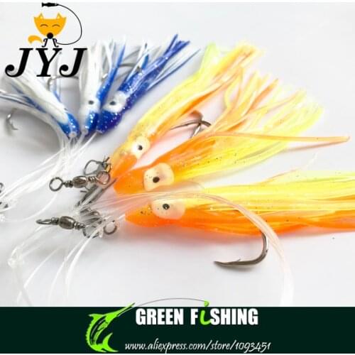 6 packs 3 colors Sabiki Hook Top Quality Fishing Lure Soft octopus Lure fishing tackle Soft Bait