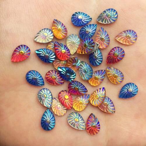 New 200pcs Mix Resin 6*9mm Whirlwind Mini Drop Flat Back Rhinestone Appliques DIY Wedding Scrapbook Buttons F713*2