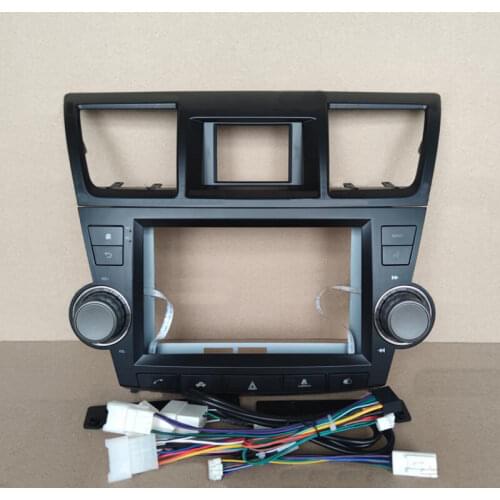 Car Fascia Navigation Fascias Dash Frame Kit For 9" Android Multimedia Player For Highlander Kluger 2008 20092010 2011 2012 2013