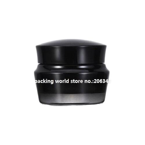 30G black glass bottle/jar/pot for cream/essence/serum/gel/moisturizer/mask/gel wax skin care jar/pot cosmetic packing
