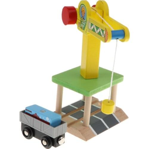 Wooden Track Crane & Freight Car for Wooden Railway Building Replacement Kit