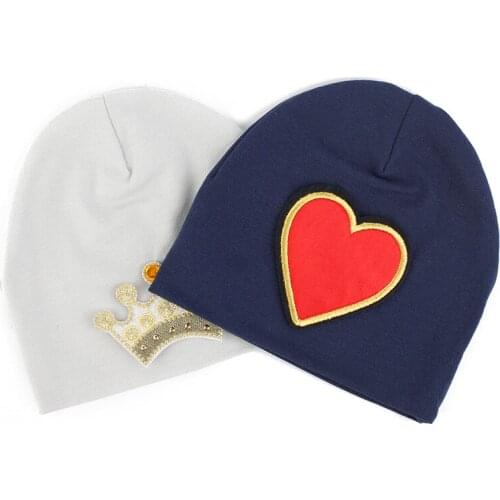 Childrens Crown Love Print Beanies Cotton Solid Color Soft Elastic Cap Outdoor Windproof Baby Hats Beanie Fashion Casual Hat