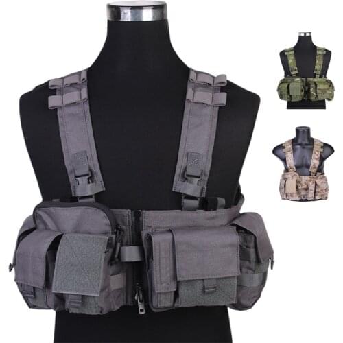 Emersongear Tactical MF Style UW Gen V Split Front Chest Rigt Detachable w Zipper Buckle Military Airsoft Lightweigh EM7451
