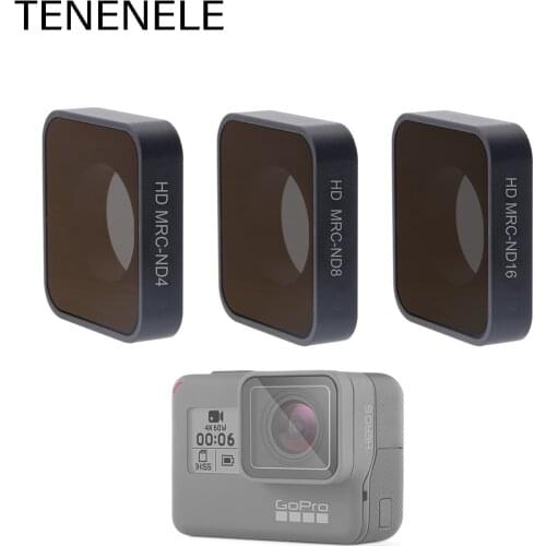 TENENELE Go Pro Action Sport Camera Filters Neutral Density Filter set For GoPro Hero 5 6 7 Black ND 4 8 16 Filter For Hero 2018