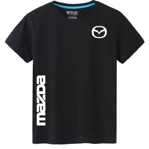 2019 Sale Mens Tops&Tees Summer MAZDA T-shirt men cotton solid colour short sleeve t shirt