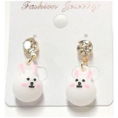 LELX Fashion Cute Rabbit Drop Earrings Crystal Earrings for Girl and Women Dangle Earring