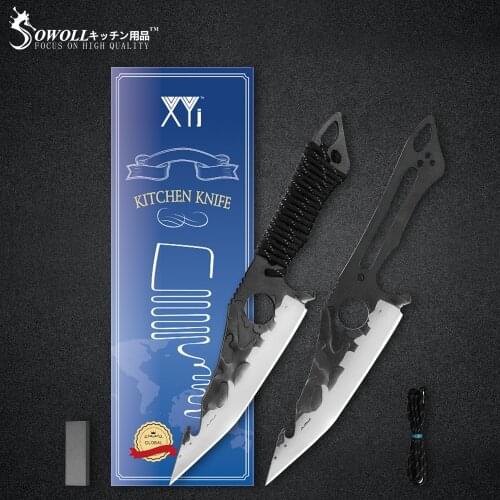 2PCS Handmade Forged Cleaver Knife Set Full Tang Butcher 6.5'' INCH Stainless Steel Gift Box Sharpening Stone Accessory Tools