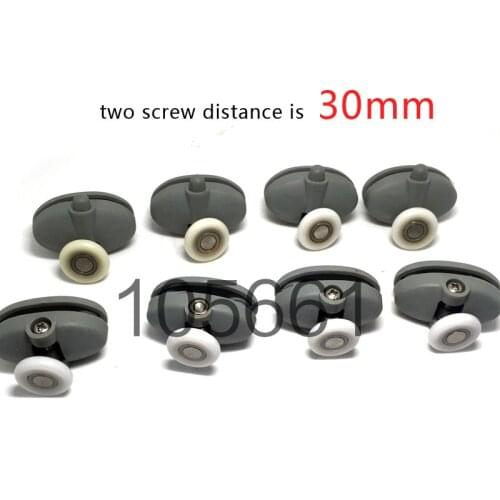 Set of 8 x Top & Bottom Single Butterfly Shower Door Rollers/Runners/Wheels 25mm wheel diameter, 4 Top and 4 Bottom
