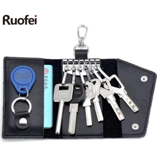 New business Card Holder Wallet 100% Genuine Leather Key Bag Unisex Solid Organizer Bag Mens Wallet Car Housekeeper Wallet G5