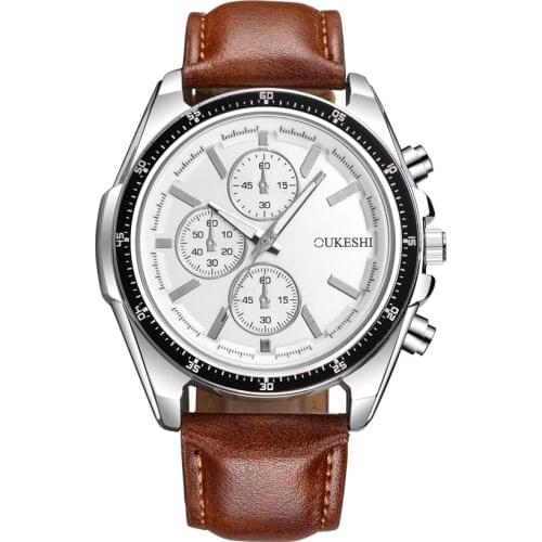 2017 New Arrival Mens Watches Luxury Brand Top Quality Saat Relogio Masculino Casual Leather Strap Quartz Watch Big Dial Clock