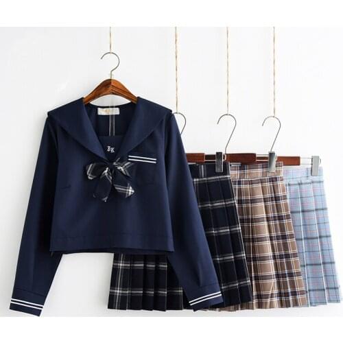 New Arrival Japanese School Uniform Skirt JK Uniform Class Uniforms Sailor Suit College Wind Suit Female Students Uniforms
