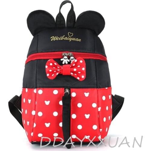 Disney New Cartoon Backpack Minnie Mickey Print Schoolbag Kindergarten/Primary School Kids Bags Infantil Mochila for Baby Girls