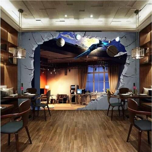 Beibehang Custom wallpaper 3D mural stereo sci-fi universe starry cement tooling wall papel de parede 3d wall papers home decor