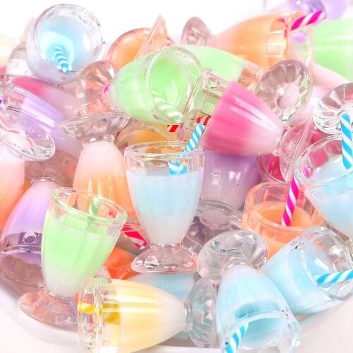 10pcs Resin Drink Large Cup Charms Pendant Charms Ornament Necklace Earring For Jewelry Making Accessories Craft