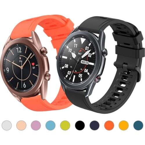 20mm 22mm Silicone Sport band For Samsung Galaxy Watch 41 45mm Wrist Strap For Gear S3 Classic&Frontier Replaceable watchbands