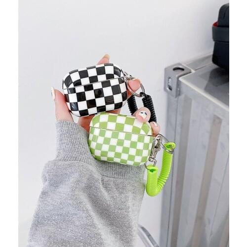 Luxury Geometric Splicing Case sFor AirPods Case Anti-lost lanyard AirPods Pro Silicone Earphone Cover air pods 2 hearphone case