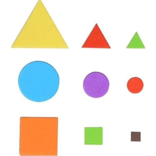 N7ME 150PCS/Bag Handmade EVA Color Patch Pattern Stickers, Kindergarten Self-adhesive Geometric Foam Stickers, 1-3CM