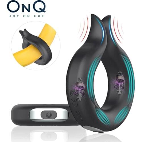 Silicone Vibrating Ring Penis Vibrator Massager Delay Ejaculation Mini Bullet Vibrator Erection Cock Lock Ring Sex Toys for Men