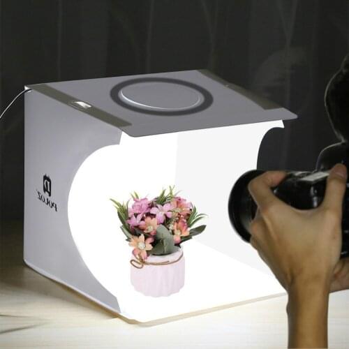 LED Ring Light box Folding Portable Photo Studio Box Photography Softbox Studio Shooting Tent Box Kit with 6 Backdrops