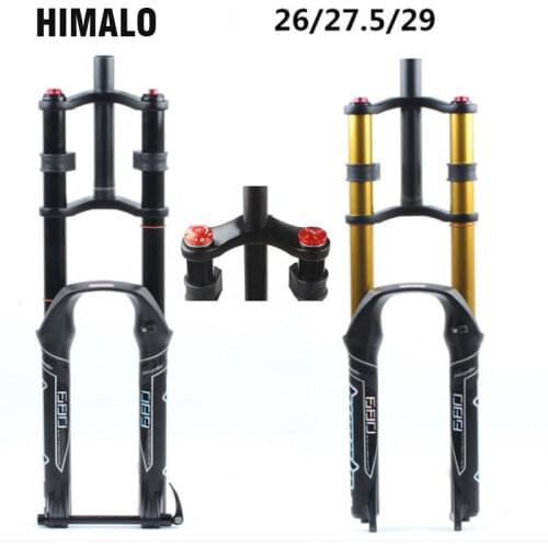 Bike Suspension Fork HIMALO 26/27.5/29 MTB Air Fork Magnesium Alloy Double Shoulder Air Oil Lock Straight Downhill fork