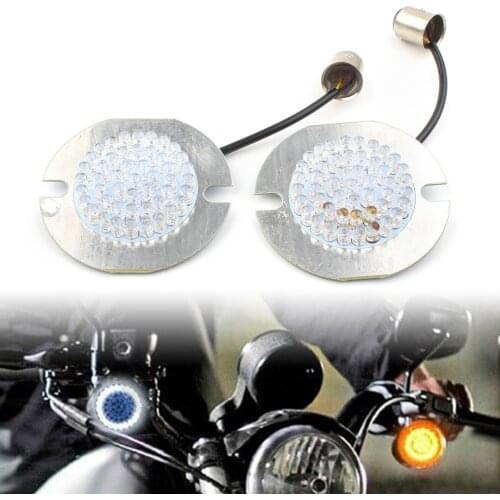 2Pcs Motorcycle Turn Signal Light Indicator Inserts 1157 LED Lights Bulbs for Harley Davidson Electra/Ultra/Road Glide
