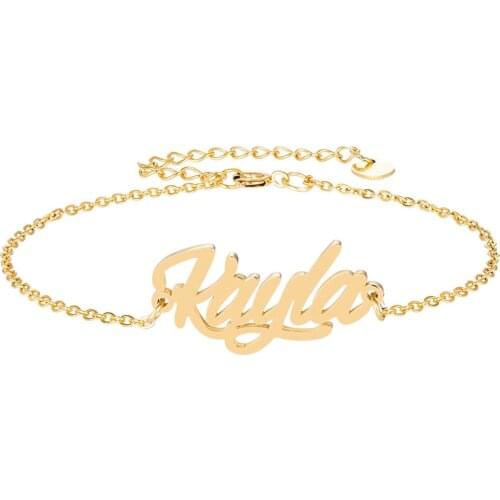 Kayla Name Bracelet Women Girl Jewelry Stainless Steel 18k Gold Plated Nameplate Pendant Femme Mother Girlfriend Best Gift