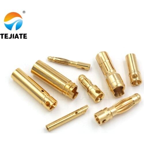 10PCS 2.0 3.5 4.0 5.5MM Banana Plug Aircraft Model 30/45/100A Gold-plated 7U Multi Axis Connector For Electric Model Motor