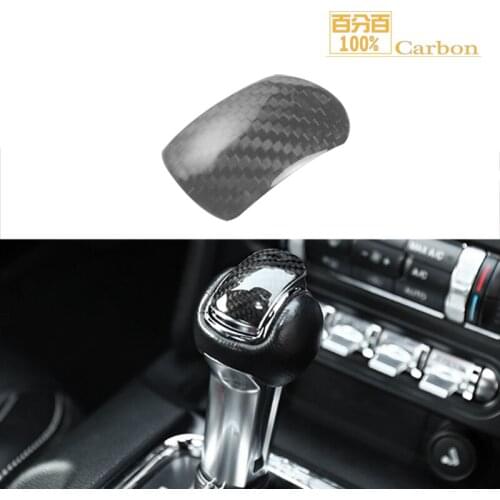 100% Carbon Fiber For Mustang Shift Knob Head Button Patch Carbon Fiber Stick On